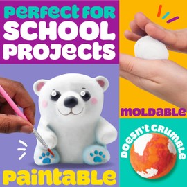 Play-Doh Brand Air-Dry Clay, 5 oz. White Clay Bag, Arts & Crafts, Art Supplies, Arts and Crafts for Adults and Kids, Craft Supplies, Clay Tools, Clay Kit, Kids Crafts, Modeling Clay for Kids, Air Clay