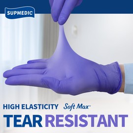 Supmedic Supmedic Nitrile Exam Gloves, 3.5 Mil Powder-Free Food Safe Cleaning First Aid Disposable Medical Glove, Purple 100 Pcs (Large)