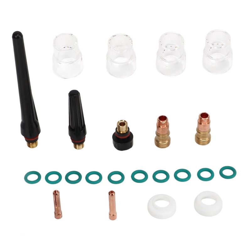23Pcs TIG Welding Accessory Set Glass Cup Connector Electrode Clamp