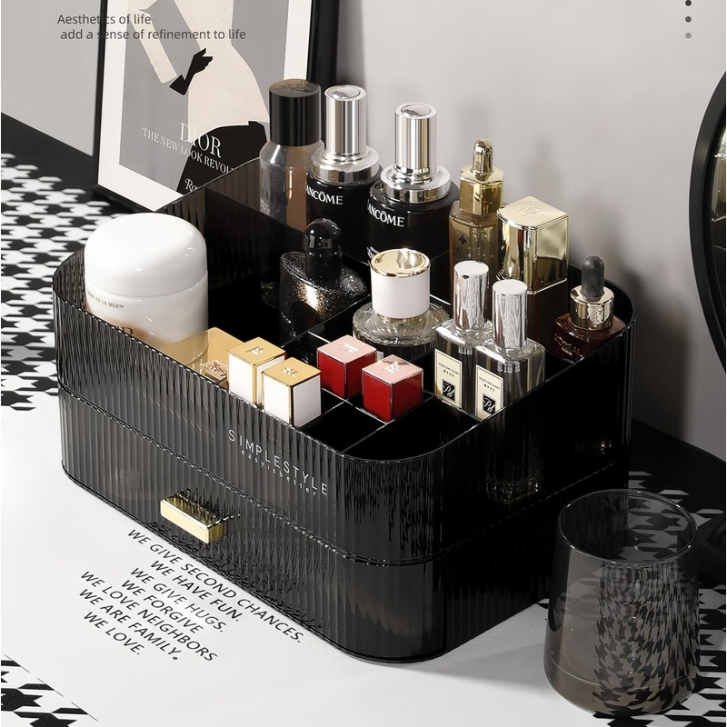 Decorcode Stackable Cosmetics Organizer Drawers, Bathroom Vanity Makeup Organizer and