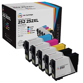 LD Remanufactured Ink Cartridge Replacements for Epson 252 & 252XL (2 SY Black, 1 XL Cyan, 1 XL Magenta, 1 XL Yellow, 5-Pack)