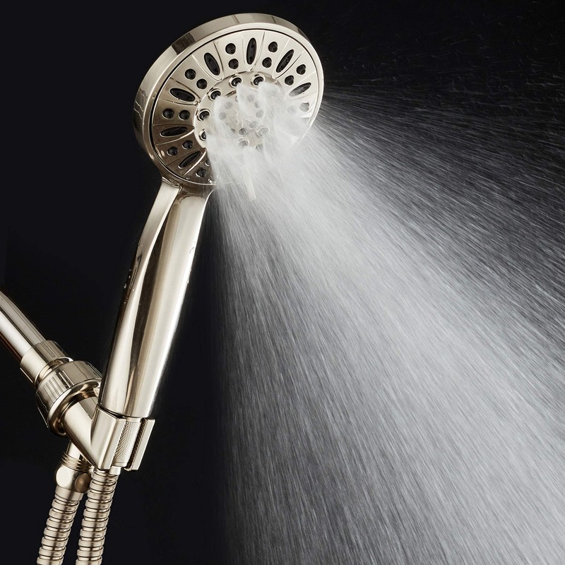 AquaDance High Pressure 6-Setting Full Brushed Nickel 4" Handheld Shower