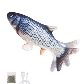 SUOXU Moving Fish Cat Toy,Electric Flopping Cat Kicker Fish Toy,Catnip Toys,Realistic Plush Electric Wagging Fish Toys Simulation Interactive Funny Chew Toy for Cats (carp)
