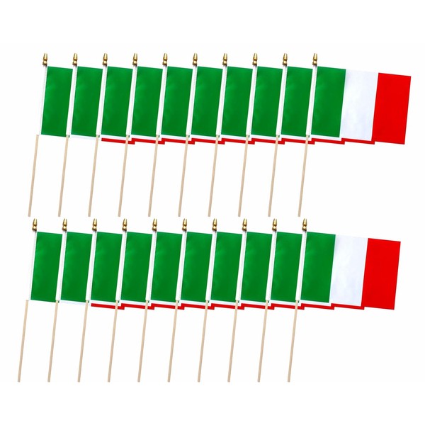 20 pack Italy Flags Italian Stick Flag Small Mini Handheld