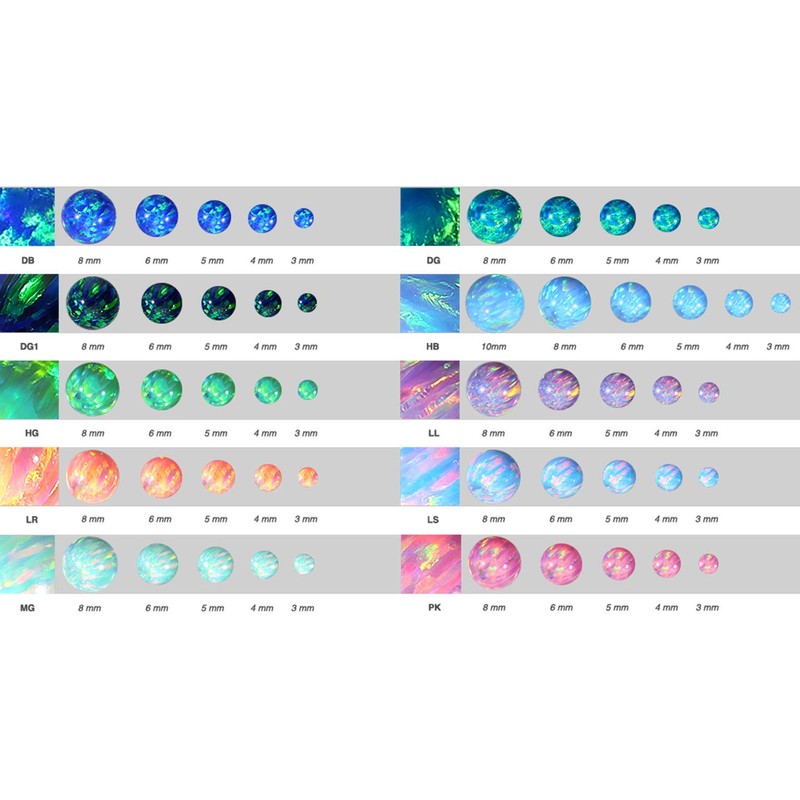 Piercingline® Synthetic Opal Screw Ball with Surgical Steel Thread