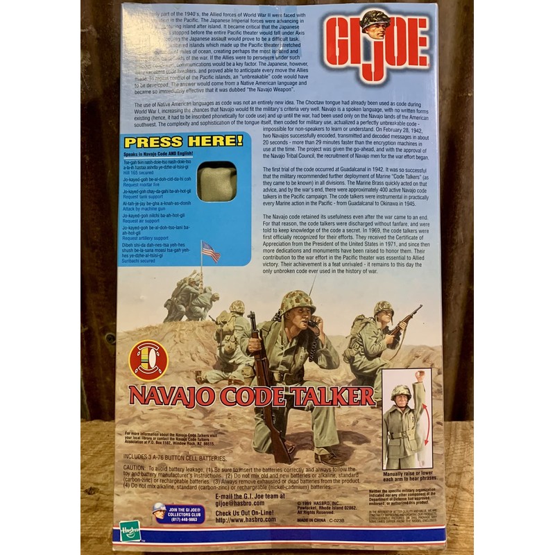 Gi Joe 12 Inch Navajo Indian Navaho Code Talker Figure: