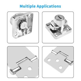 YAODHAOD Hasp Locks Safety Hasp Lock Latch Safety Lock Door Lock Cabinet Knob Lock with Keys for Doors, Drawer, Filing Cabinet (Silver, 8 cm)