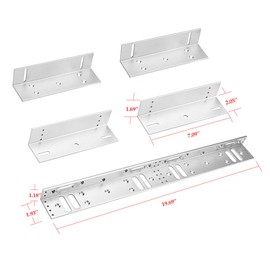Z and L Bracket for Dual Door Magnetic Lock 600lbs Holding Force Electromagnetic Lock Double Door Access Control System