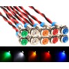 Gebildet 10pcs 6mm 1/4" AC/DC 12-24V LED Metal Indicator Light