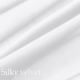 lalaLOOM Luxurious Silky Velvet Pillow Covers, 24x24, Set of 2, Softest Decorative Throw Pillowcases, Hidden Zipper, Washable, Home Décor Accent Cases for Living Room Couch, Sofa, Bedroom, White