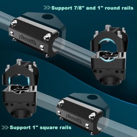 EDSRDPLT Universal Rail Mount Adapter for Side Deck Mounting Bracket, Fit 7/8" & 1" Round/1" Square Rails Compatible with Scotty Accessories. (Rail Mount Adapter)