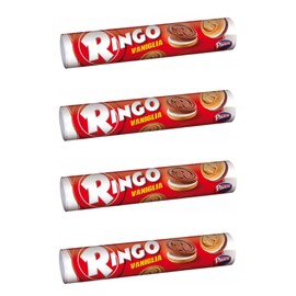 Pavesi: "Ringo" Vanilla Biscuits portions with 18 biscuits - 5.82 Oz (165g) Pack of 4