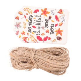 Baluue 3sets Maple Leaf Thanksgiving Paper Tags Paper Decor Cards Rope Wrapping DIY 100pcs*3