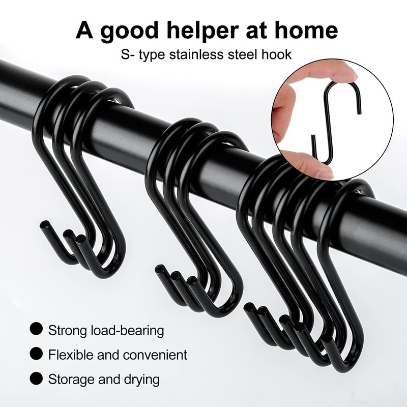DONQL S Hooks, 7.5 cm Stainless Steel Hooks for Hanging,