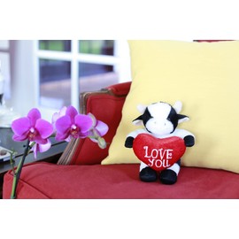 Plushland Stuffed Animal with Red Heart – Love You- Plush Animals Toy for Kids & Adults - Embroidered Heart Pillow -8 inches (Elephant)