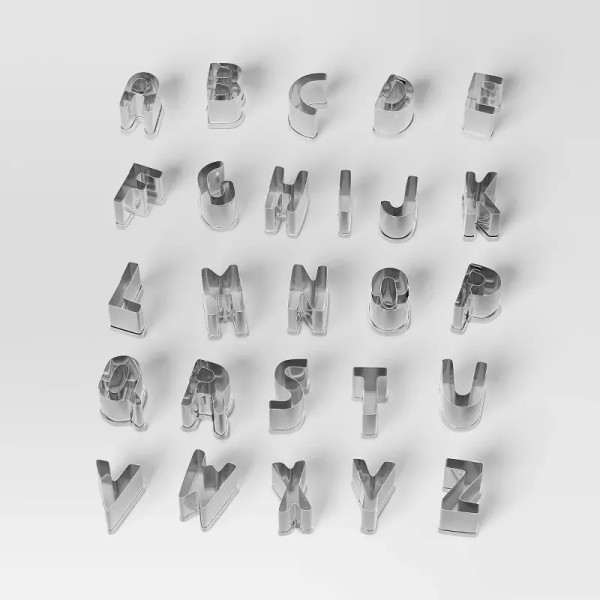 Wondershop 26pc Christmas Alphabet Cookie Cutter Set Silver - Wondershop.