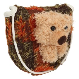 Club Cover, Half Round Magnetic Suction Closure Brown Bear Decor Putter Cover, Portable Headcover Fringed Design for Outdoor, Golf Accessories (Small)