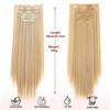 Dcbaboo Clip-In Extensions, Straight Clip-In Hairpiece, 6 Pieces, 55 cm