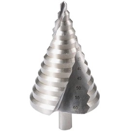 Step Drill, 12 Steps, 0.2 - 2.4 inches (6 - 60 mm), HSS Step Drill Bit, Step Drill Bit, Bamboo Shoot Drill, Spiral Drill, Metal Sheet, PCV, Woodworking, Drill Bit, For Drilling, Expanding Holes,