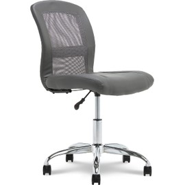 Serta Essentials Computer Chair, Productivity Gray Faux Leather and Mesh