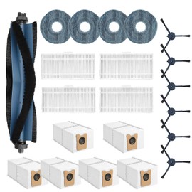 mestrol Replacement Parts Compatible with eufy Robovac Omni C20 Cleaner Accessory Kits with 6-Pack Dust Bag, 6 Side Brushes, 4 Filter, 1 Roller Brush, 4 Mop Pads (Grey)