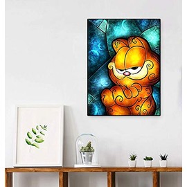 4Mybebe Diamond Painting 5D, Diamante Cuadrado Set de Arte, 30 X 40 Kit de Arte Decoracion 5D Diamond Painting, GARFIELD