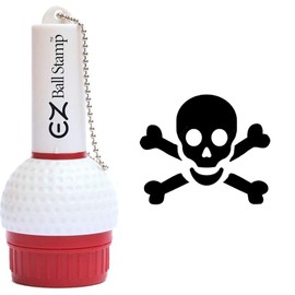 EZ BALL STAMP Golf Ball Stamp/Stamper - Ultra Quick Drying, Smear Free Ink Marker to Personalize Your Ball (Black Skull)