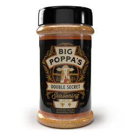 Big Poppa’s Double Secret Steak Seasoning – Prize-Winning Steak Rub with Fine Sea Salt, Garlic Powder & Lemon Salt – Gluten-Free BBQ Spice Blend for Beef, Tenderloin, Sirloin & More (14 Oz)