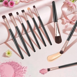 20 Pezzi Set Pennelli Trucco Professionale, Kit Completo con Pennello Fondotinta, Correttore e Blush, Set Pennelli Make Up per Principianti ed Esperti (Rosa Oro)