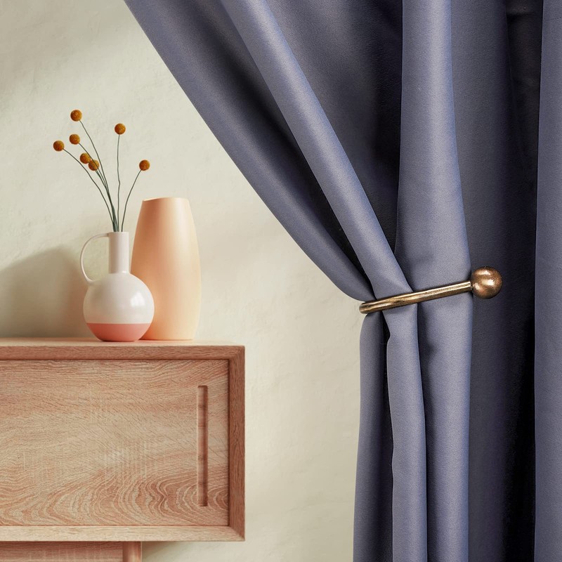 Harrms Curtain Holdbacks 2pcs, Brass Curtain Hold Backs Metal Tie