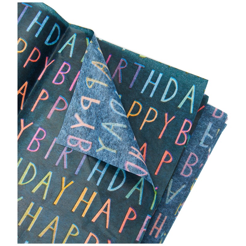 Navy Happy Birthday Tissue Paper