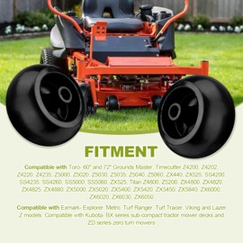 Set of 4 Lawn Mower Anti Scalp Deck Wheel Kit Compatible with Husqvarna Bad Boy Exmark Kubota Lawn-Boy Toro Mower Replace# 022-5234-98 103-3168 1-603299 539 10 26-43 1716353 K5351-42110 72490001