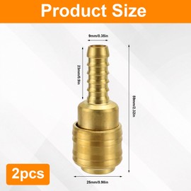 LPZMPZ 2 Stück Druckluftkupplung mit Schlauchanschluss Tülle 9 mm, Schnellkupplung Druckluft NW 7,2 (für Schläuche mit LW 8mm), Luftschlauch Schnellkupplung für Druckluft-Anschluss