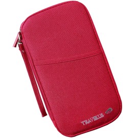 YYGOJOY Family Passport Holder Travel Wallet, Travel Document Holder Organiser, Passport Case for Cash, Passport ID Card, Credit Cards, Flight Ticket Pen for Men Women (Fuschia)