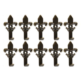 dophee 10Pcs Vintage Wall Mounted Hanging Hooks, Decorative Key Hooks Hangers with Screws for Towel Coat Bag Hat Handbag Clothes, 30x20mm/1.18"x0.78"