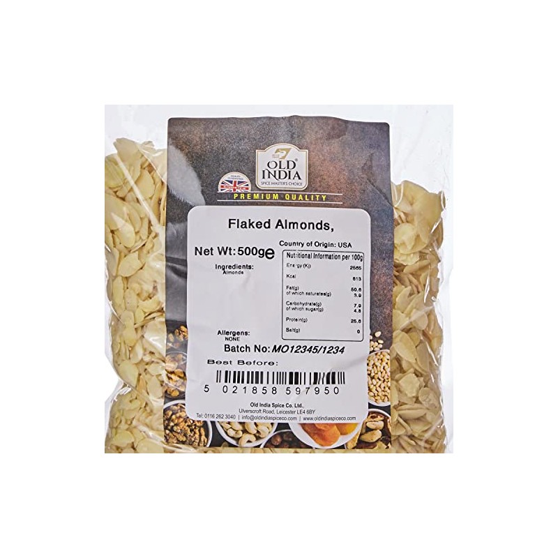 Old India Flaked Almonds 500g