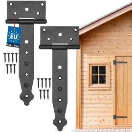 Kotarbau Pack of 2 Cross Hinges, 100-400 mm, Shutter Hinges, Gate Hinges, Door Hinges, Throw Hinges, Hardware, Garden Gate Hinges, Garden Gate Latch, Powder Coated, black