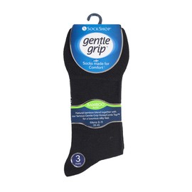 Gentle Grip Sock Shop 6 Pairs Mens Loose Soft Top Non Elastic Bamboo Socks (6-11 UK, SOMRM02)