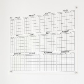 Full Year Wall Calendar, Yearly Wall Calendar 2025, Clear Wall Calendar, Acrylic Calendar, Dry Erase Calendar, Large 2025 Wall Calendar (Block, Silver, 38"x26")