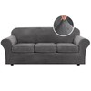 H.VERSAILTEX 4 Pieces Thick Velvet Sofa Covers Couch Covers for