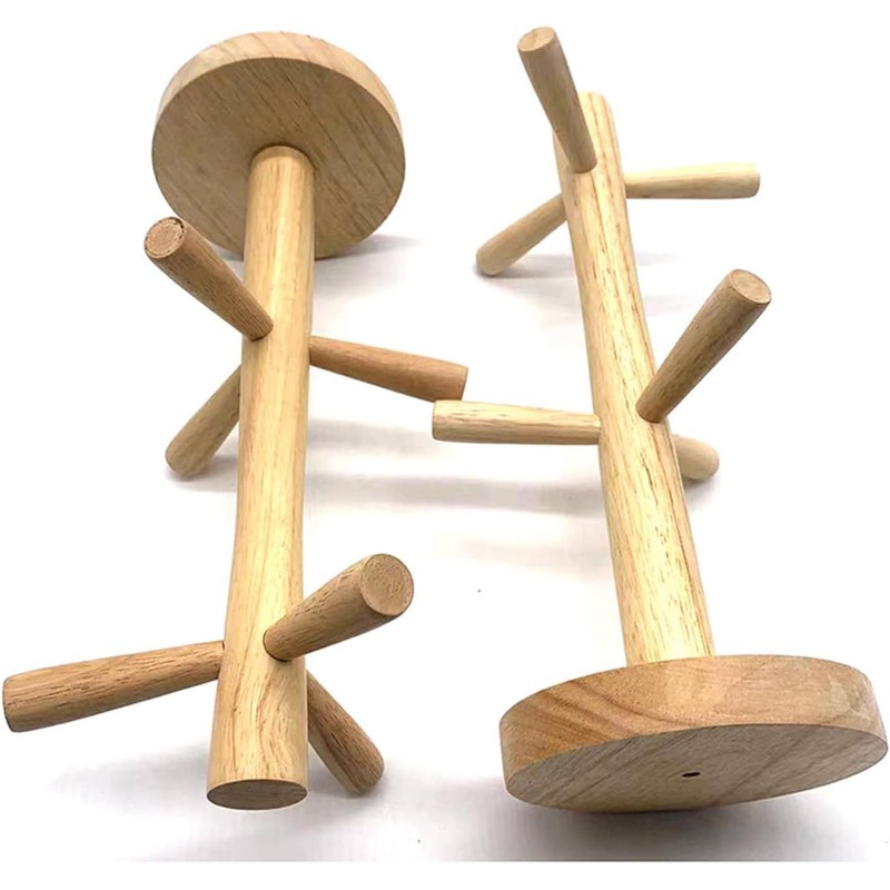 SZKKQKJ Wooden Cup Stand, Pretzel Stand, Cup Holder, 6 Arms,