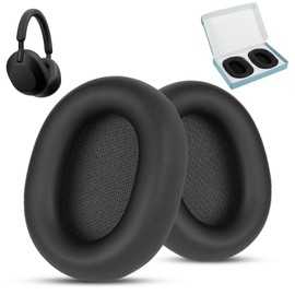 Wzsipod Replacement Ear Pads for Sony WH-1000XM5 – Premium PU Leather Ear Cushions with High-Density Noise Isolating Foam, Soft & Durable XM5 Earpads – Black