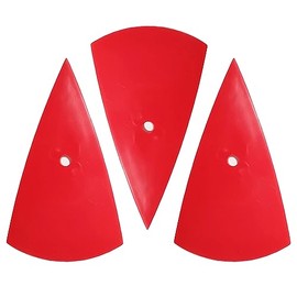 Triangle Squeegee Window Tint Squeegee for Car Vinyl PPF Installation, Multi-Edge Tint Tool Vinyl Wrap Corner Squeegee Kit, Plastic Contour Scraper (Round RED)