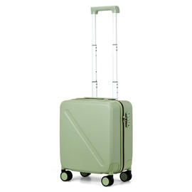 MILADA Underseat Carry On Luggage With Wheels 16 Inch Small Suitcase Underseat Carry On bag Mini Travel Luggage Personal Item Hard Case Luggage TSA Approved Luggage,Bamboo Green
