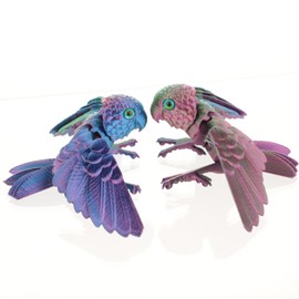 Memogizz 2 Pcs 3D Printed Parrot, 3D Printed Animals, Fidget Toy Desk, for Adults