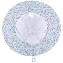 LACOFIA Baby Girls' Sun Hat UPF 50+ UV Protection Toddler Summer Cotton Hat Beach Hat Visor Cap with Adjustable Chin Strap, C-Light Blue Flowers