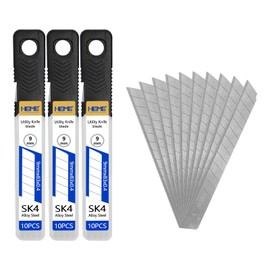 HIEMTE Tools 30Pcs 9mm Utility Knife Replacement Blades Snap off Blades 60 Degree，Blades for Utility Knife and 9mm Box Cutter - Razor Sharp SK4 Steel