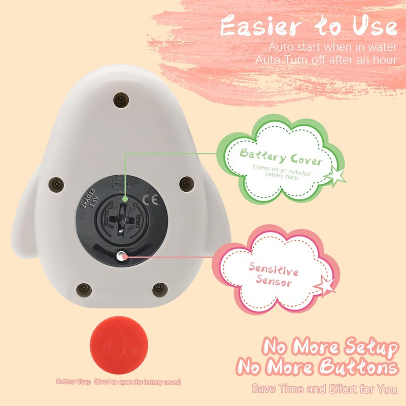 Baby Bath Thermometer, Digital Water Thermometer, Baby Thermometer with LED