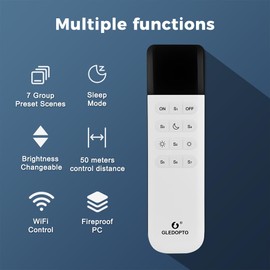 GLEDOPTO ESP Now WLED Remote Control WLED LED Strip Light Controller 7 Group Preset Scene Brightness Changeable 50 Meters Wireless Control