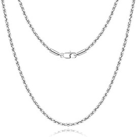 Dubai Collections Necklaces Silver Rope Chain Jewellery Gifts Sterling Silver 925 For Women Mother's Day 1.5mm (16.0)